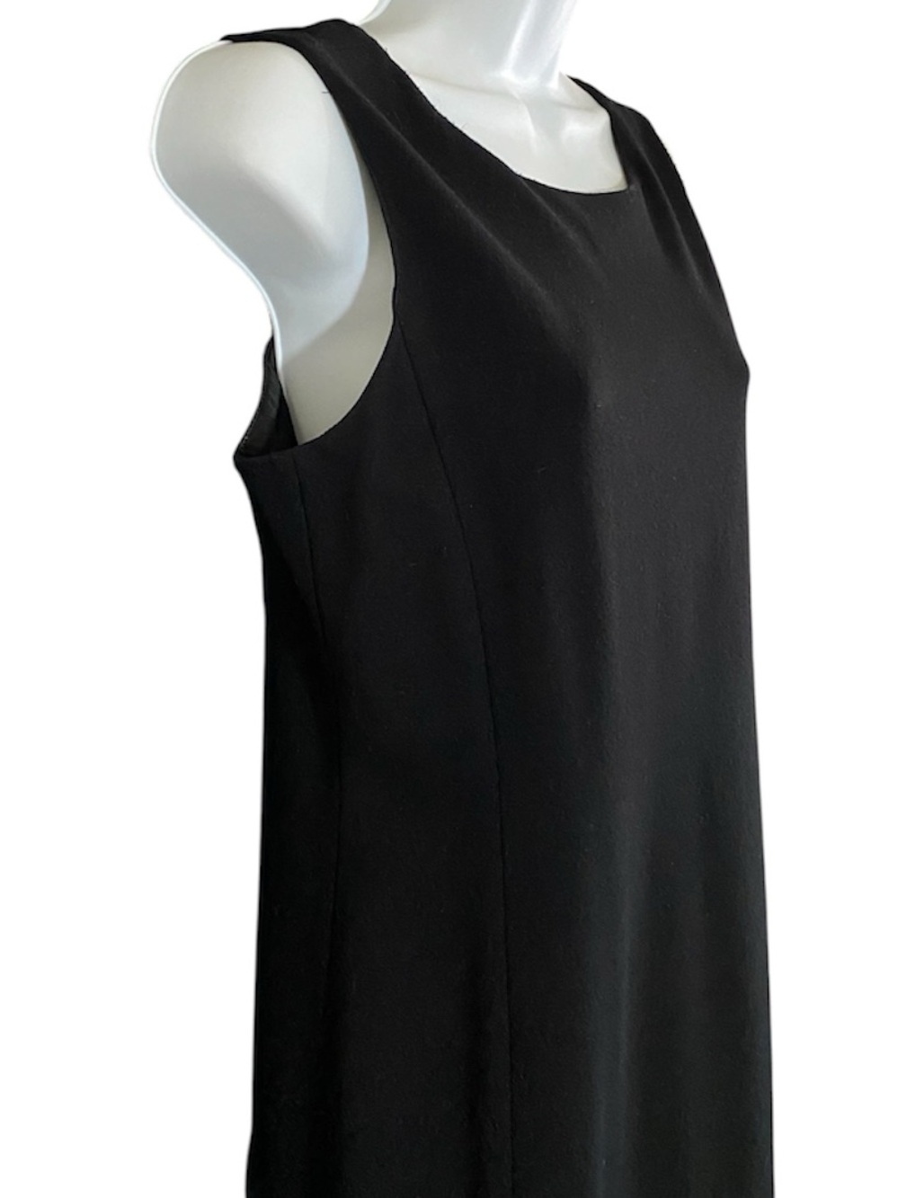Eileen Fisher Black Shift Dress XS Minimalist Quiet Luxury Sleeveless Classic - Picture 4 of 8